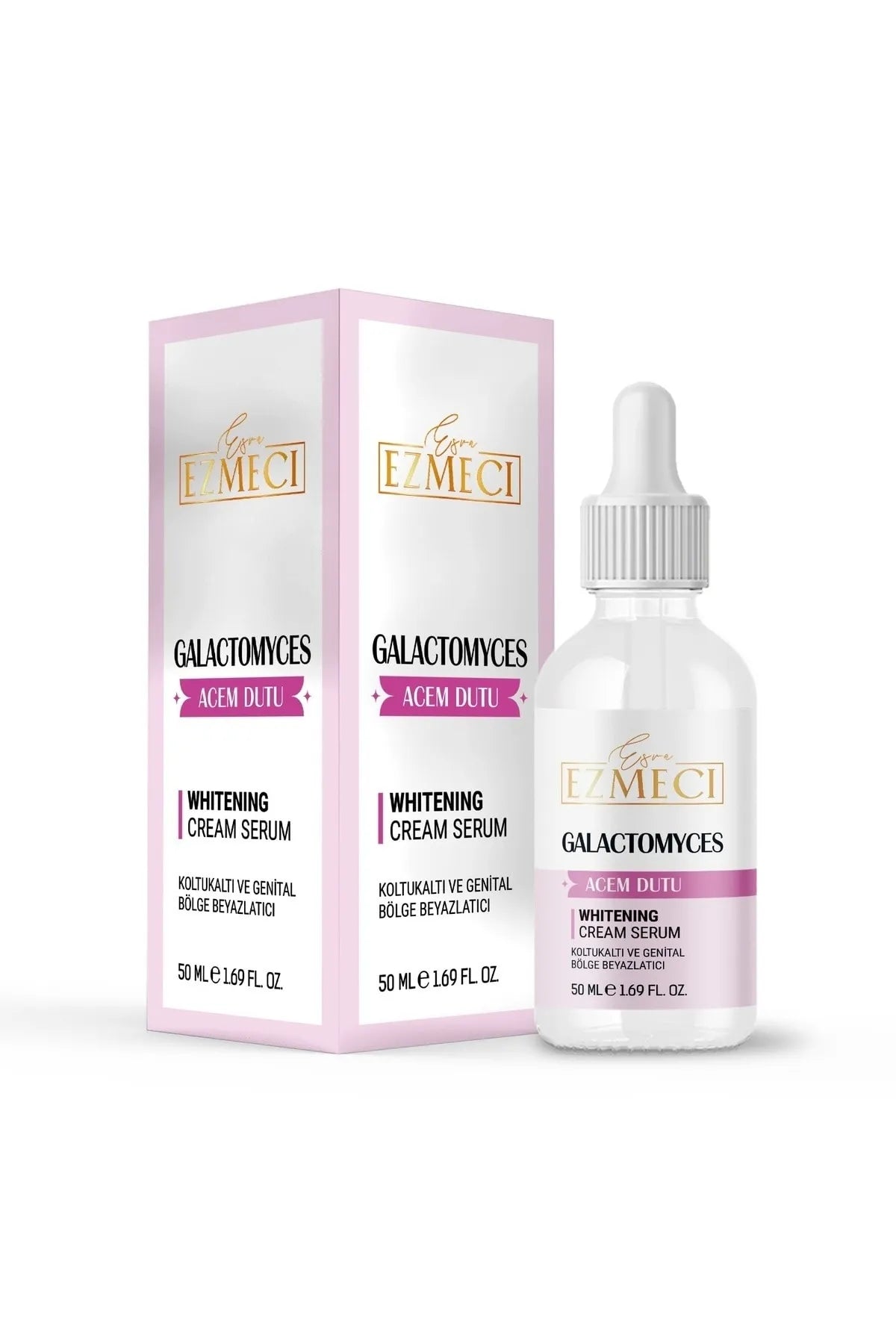 Esra Ezmeci - Whitening Serum - Voor Oksels en Genitale Gebieden, Bevat Galactomyces, Hyaluronzuur, Plantaardige- en Papiermoerbei Extract, Verrijk met Antioxidanten en Natuurlijke oliën, Verhelderende en Hydraterende Serum, Anti-Aging - 50ml