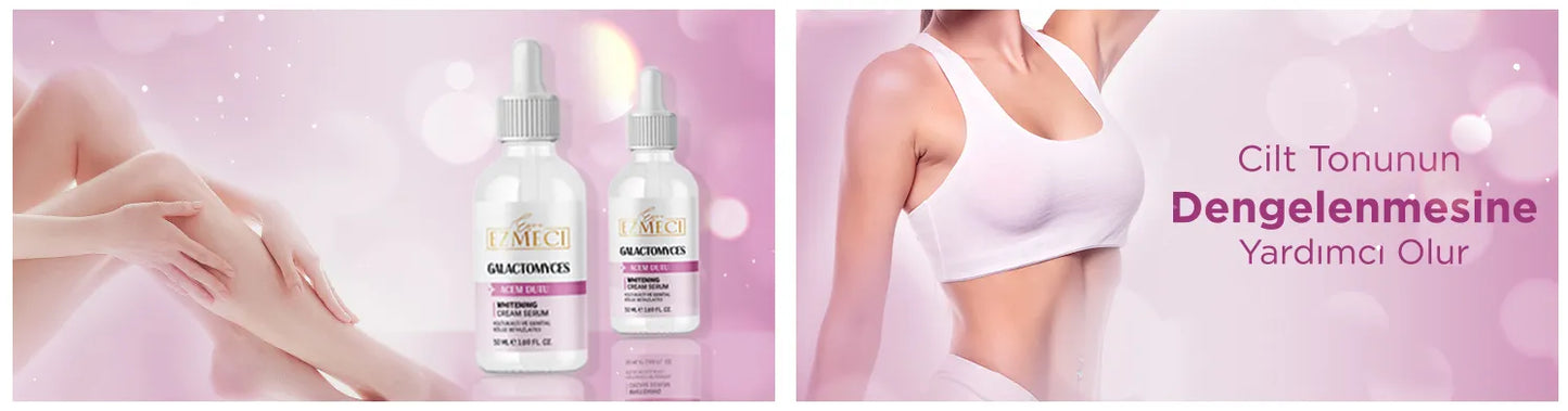 Esra Ezmeci - Whitening Serum - Voor Oksels en Genitale Gebieden, Bevat Galactomyces, Hyaluronzuur, Plantaardige- en Papiermoerbei Extract, Verrijk met Antioxidanten en Natuurlijke oliën, Verhelderende en Hydraterende Serum, Anti-Aging - 50ml